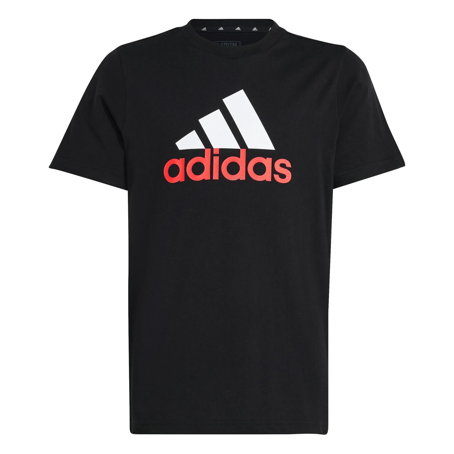 ADIDAS KID'S BIG LOGO BLACK/RED TEE