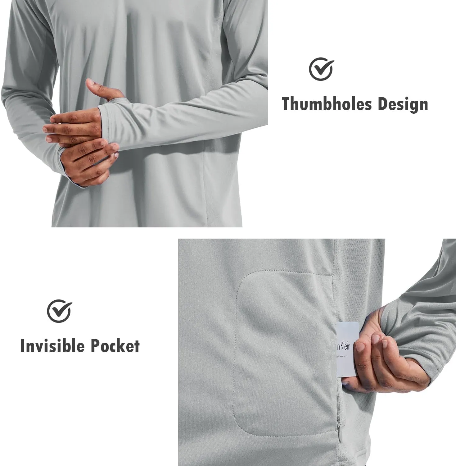 baleaf Men's Sun Protection Hoodie Shirt UPF 50  Long Sleeve UV SPF T-Shirts with Mask Rash Guard Fishing Lightweight