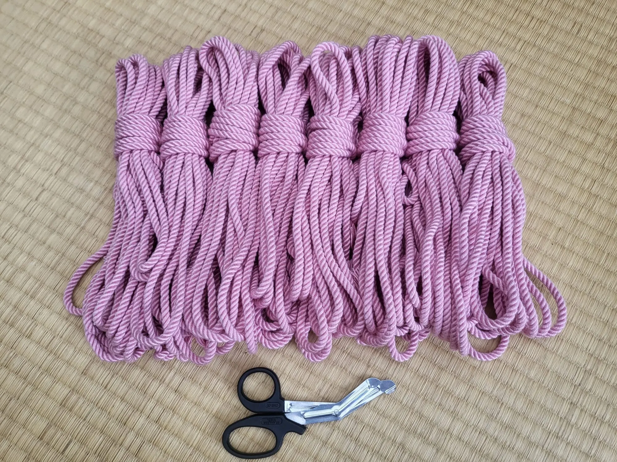 ‘Ballet Pink’. Bamboo bondage rope