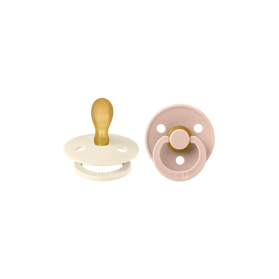 BIBS Colour Symmetrical Pacifier - 2 Pack - Ivory/Blush - Latex