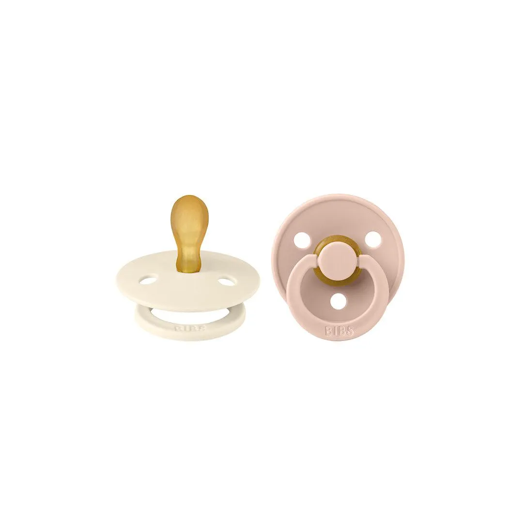 BIBS Colour Symmetrical Pacifier - 2 Pack - Ivory/Blush - Latex