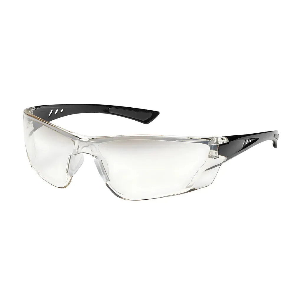 Bouton Optical 250-32-0031 Rimless Safety Glasses with Gloss Black Temple, Gradient Lens and Anti-Scratch / Anti-Fog Coating