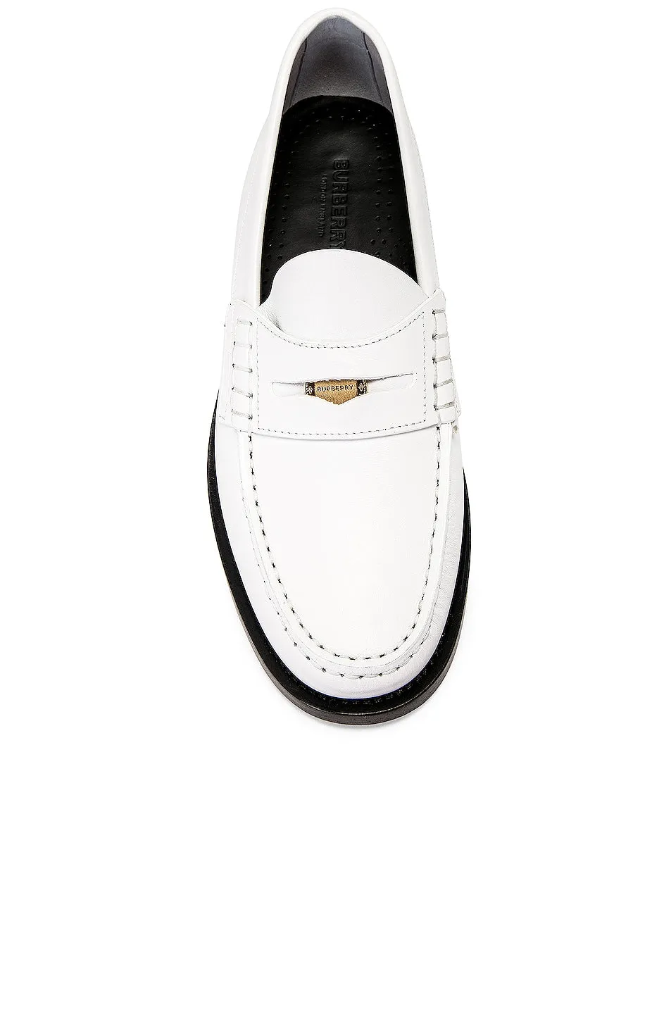 Burberry Leather Loafers in Optic White