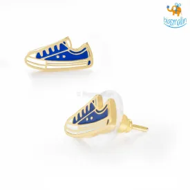 Canvas Shoes Gold Plated Earrings