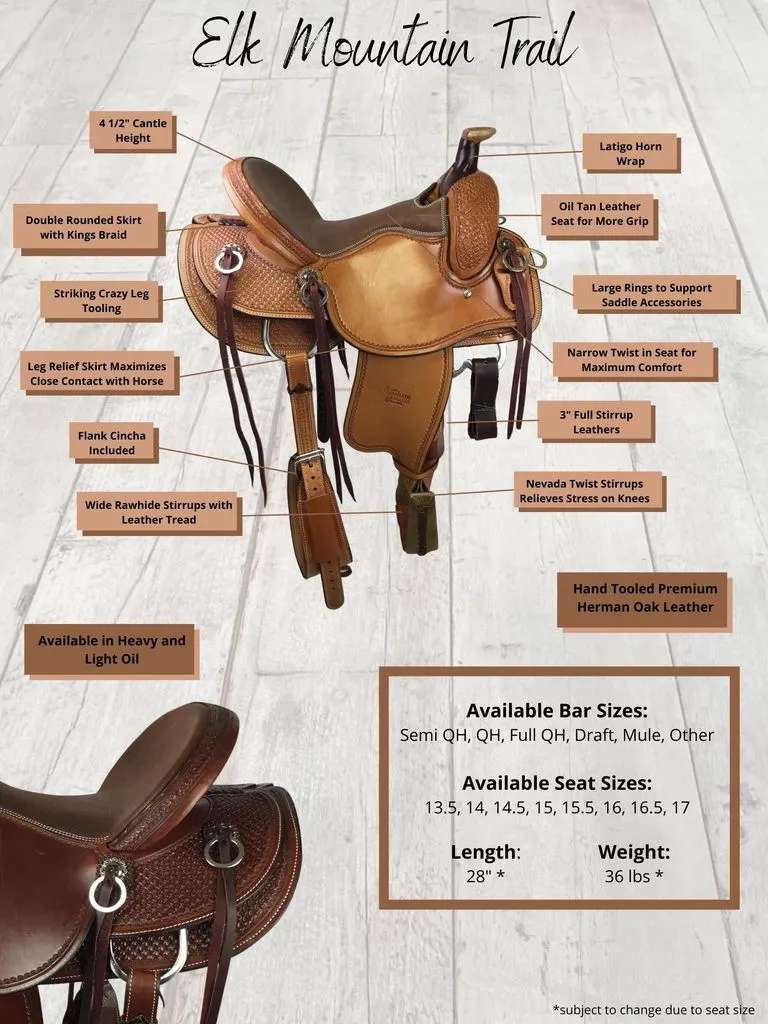 Colorado Elk Mountain Trail Saddle 7EMT15.5Q