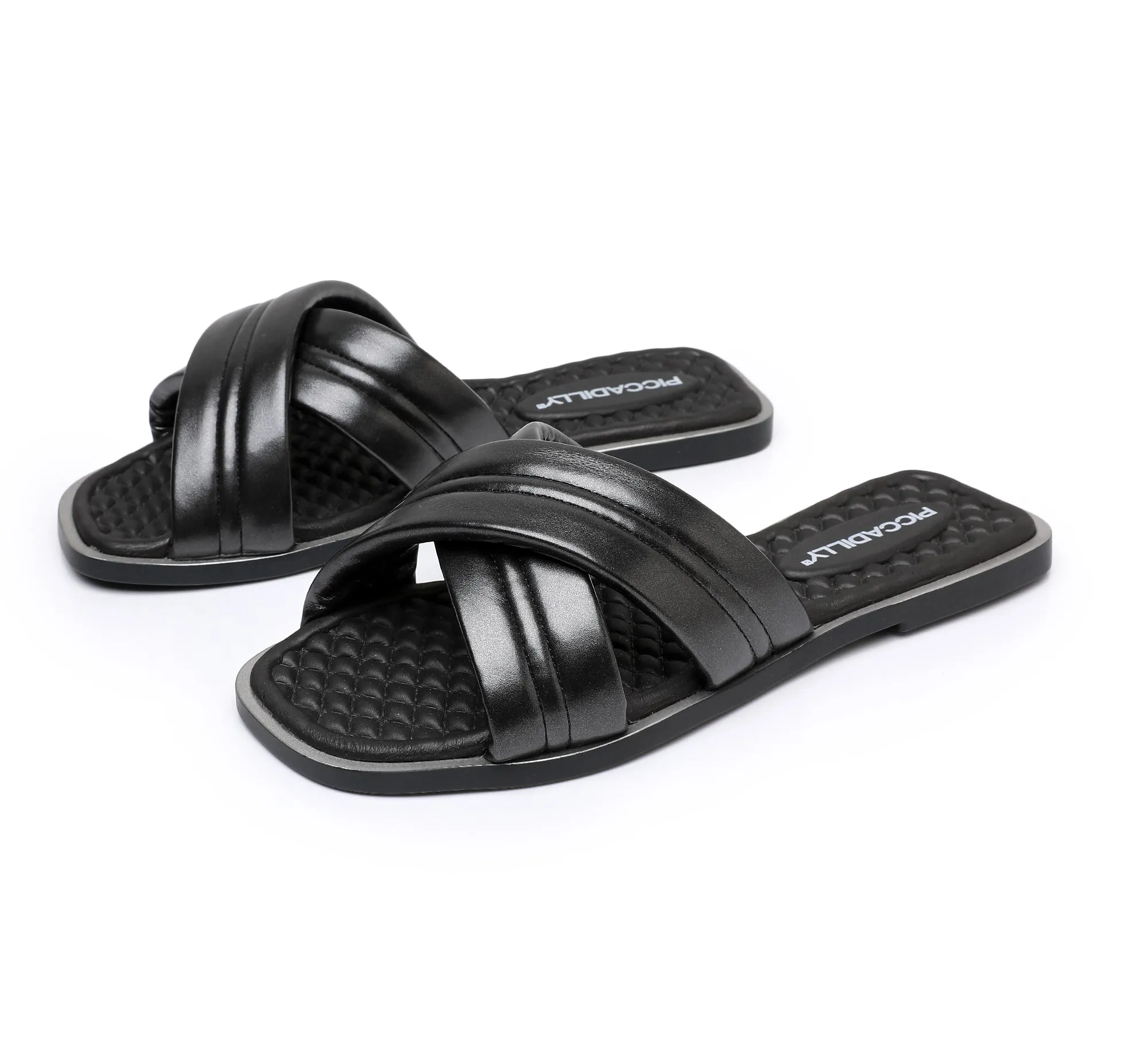 Criss Cross Strap Sandals - Black (355.006)