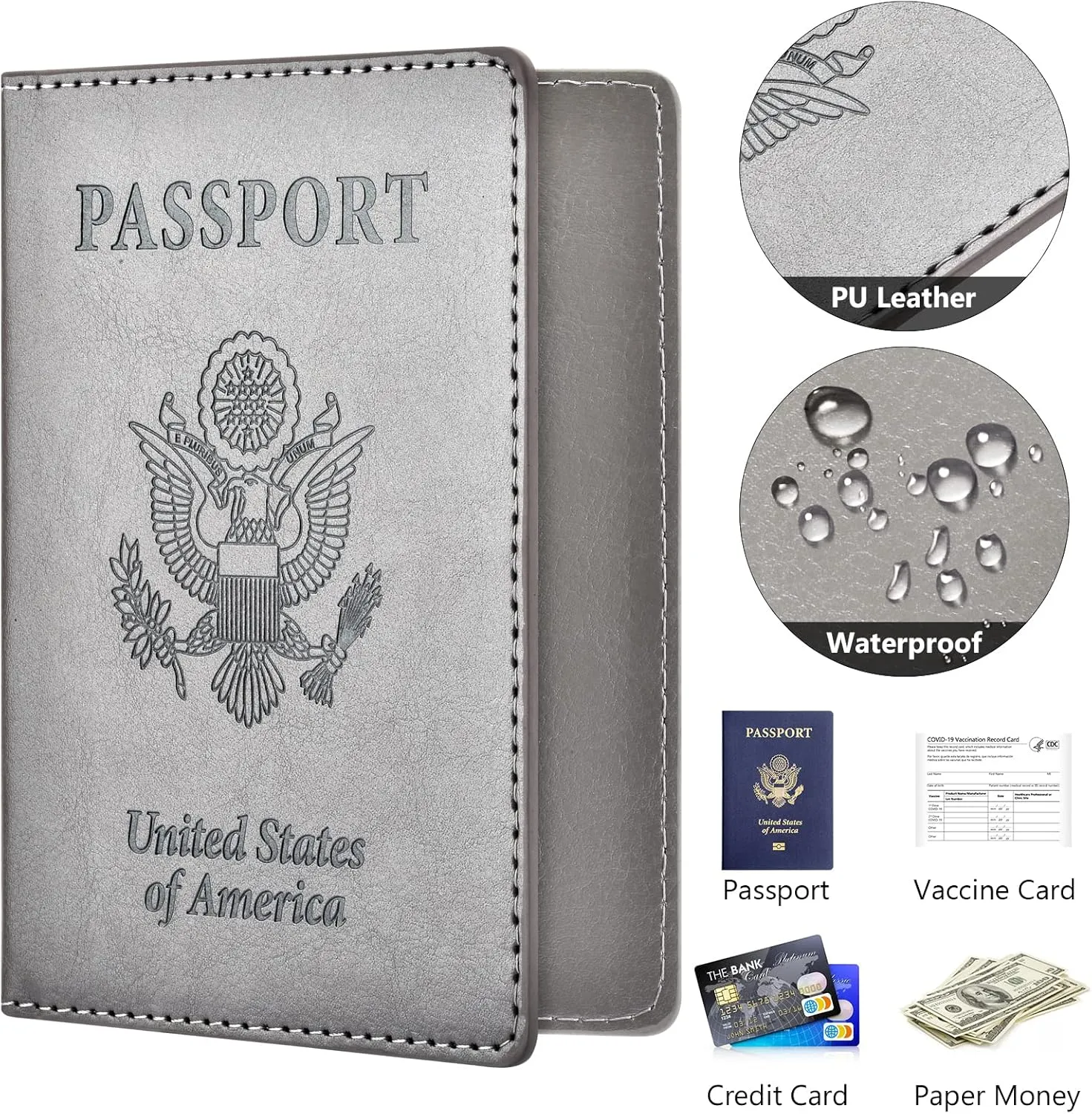 Eoehro 2Pack Passport Holder Wallet Cover Case, Travel Essentials for Women and Men