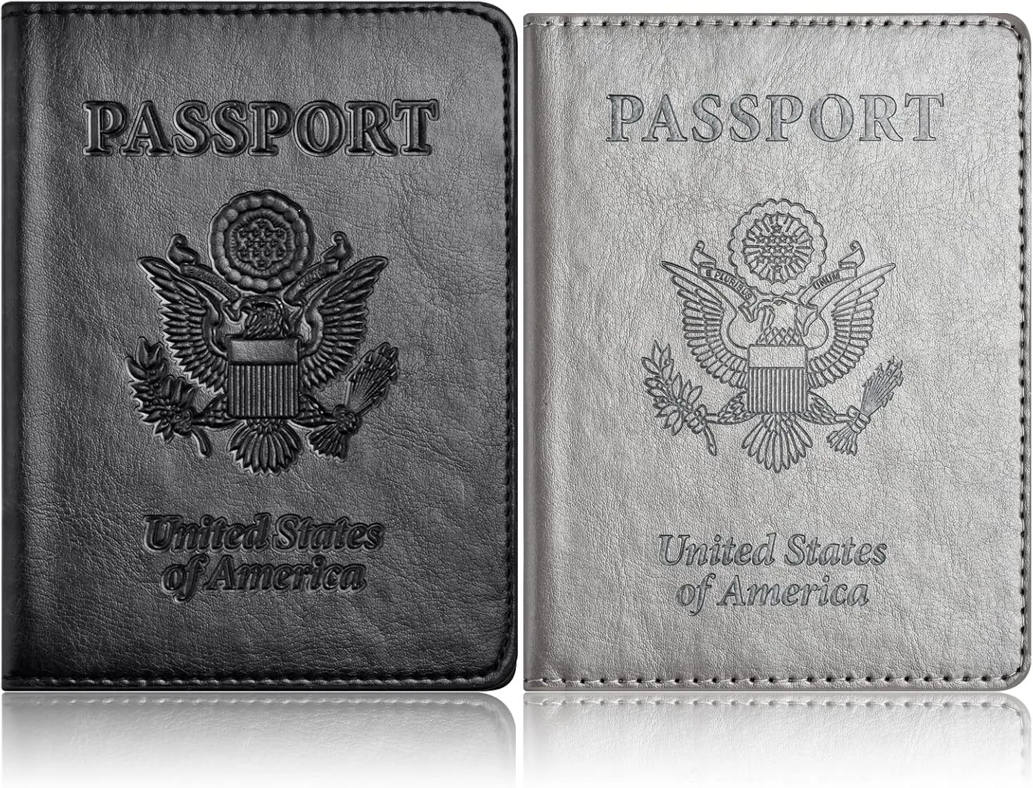 Eoehro 2Pack Passport Holder Wallet Cover Case, Travel Essentials for Women and Men