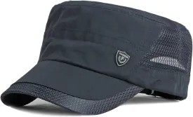 FASHIXD Mesh Military Cap Summer Army Hats for Men Quick Qry Short Bill Hat Cadet Cap