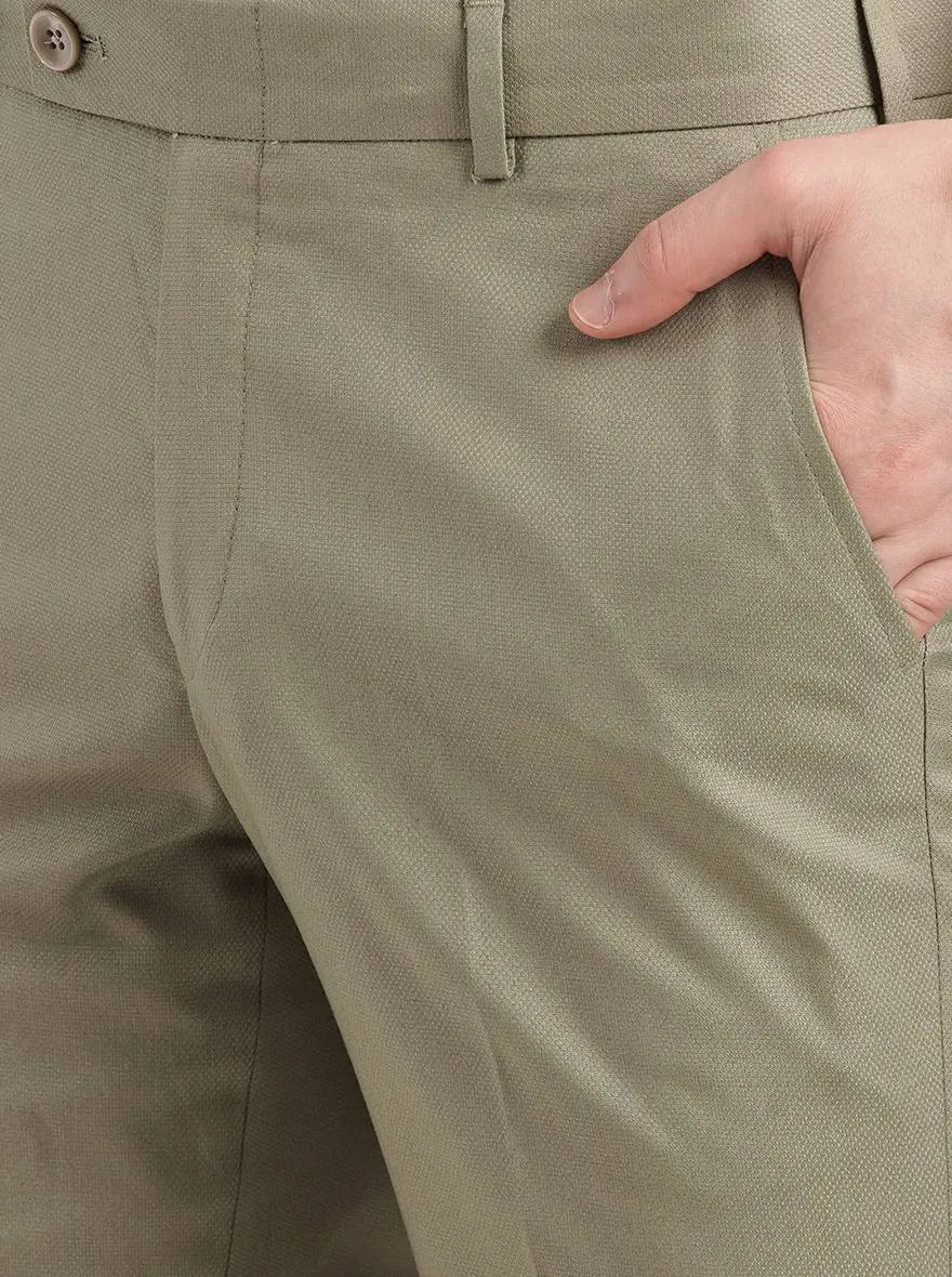 Fawn Solid Slim Fit Formal Trouser | Greenfibre