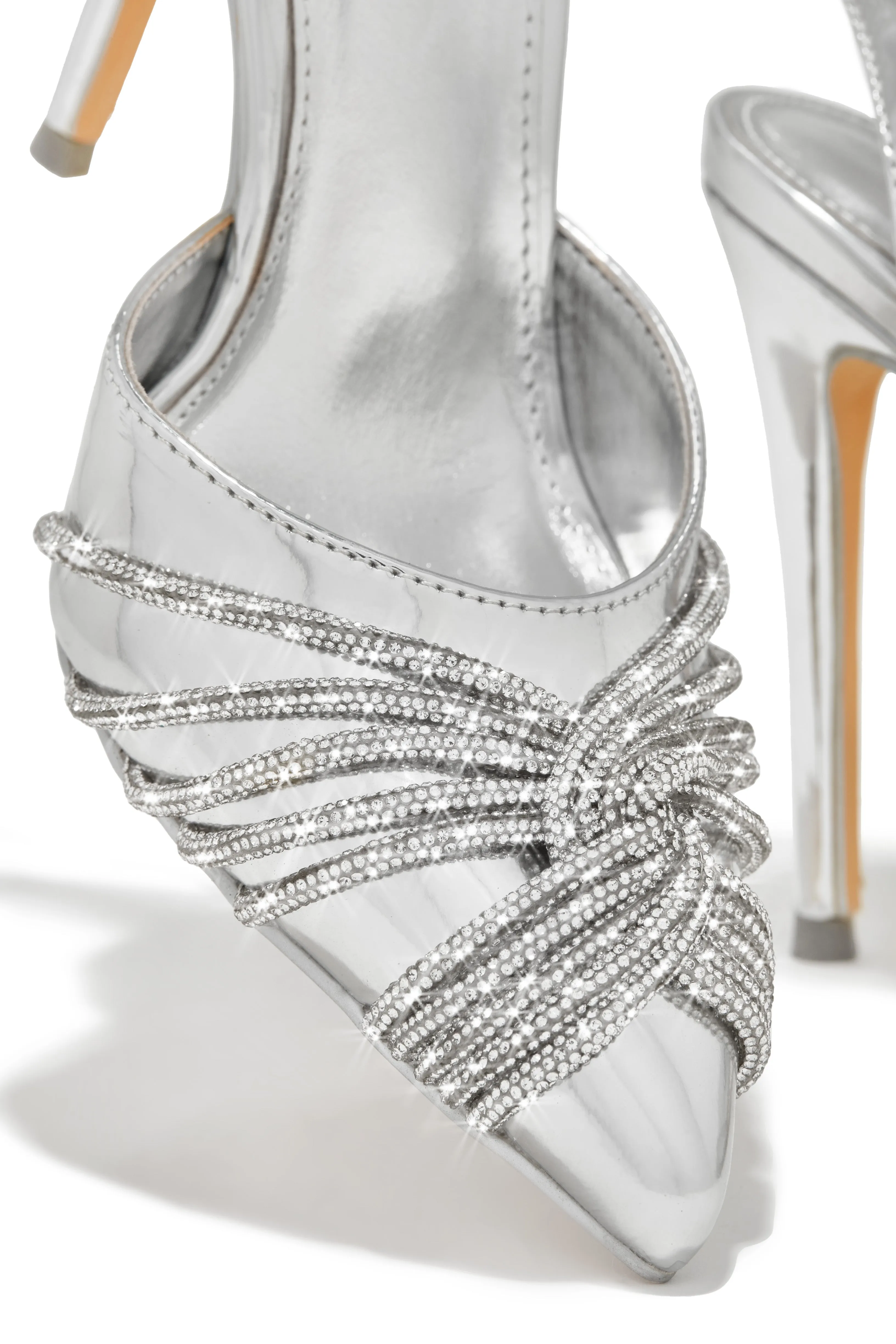 Her World Embellished High Heel Pumps - Silver