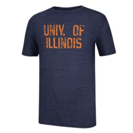 Illinois Fighting Illini Adidas Navy Faded Tri Blend Shirt