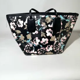 Kenneth Cole Reaction Black and Pink Floral Tote Bag