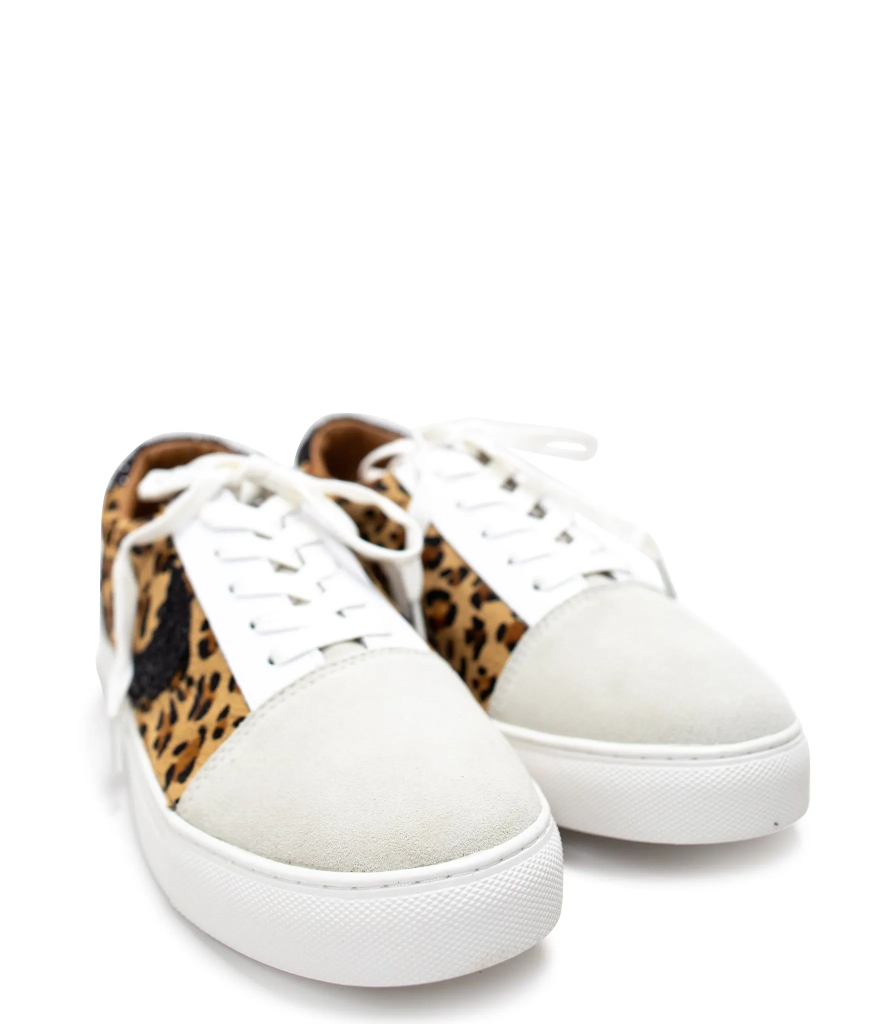 Keystone Cowhide Sneaker in Black and Leopard
