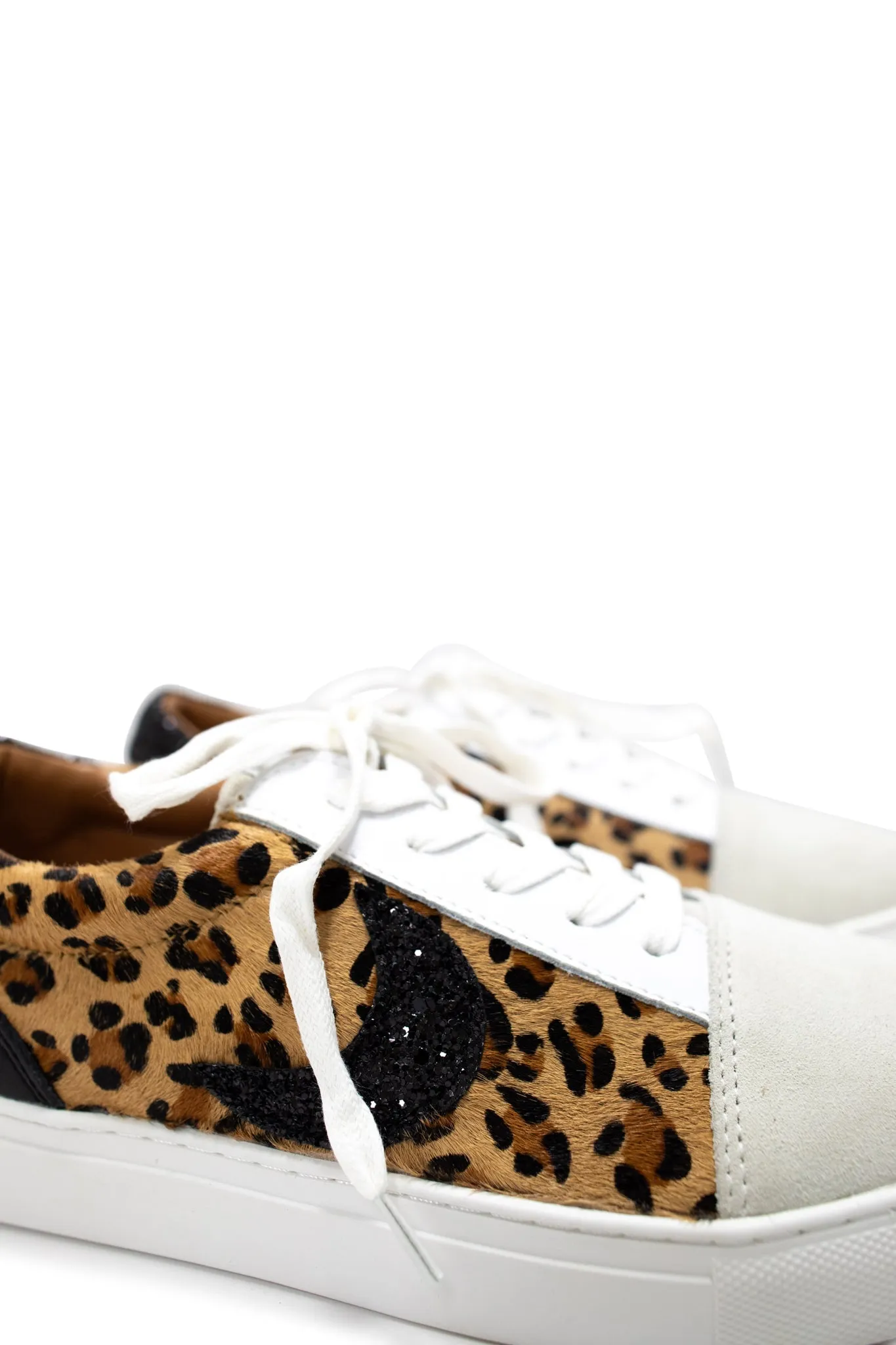 Keystone Cowhide Sneaker in Black and Leopard