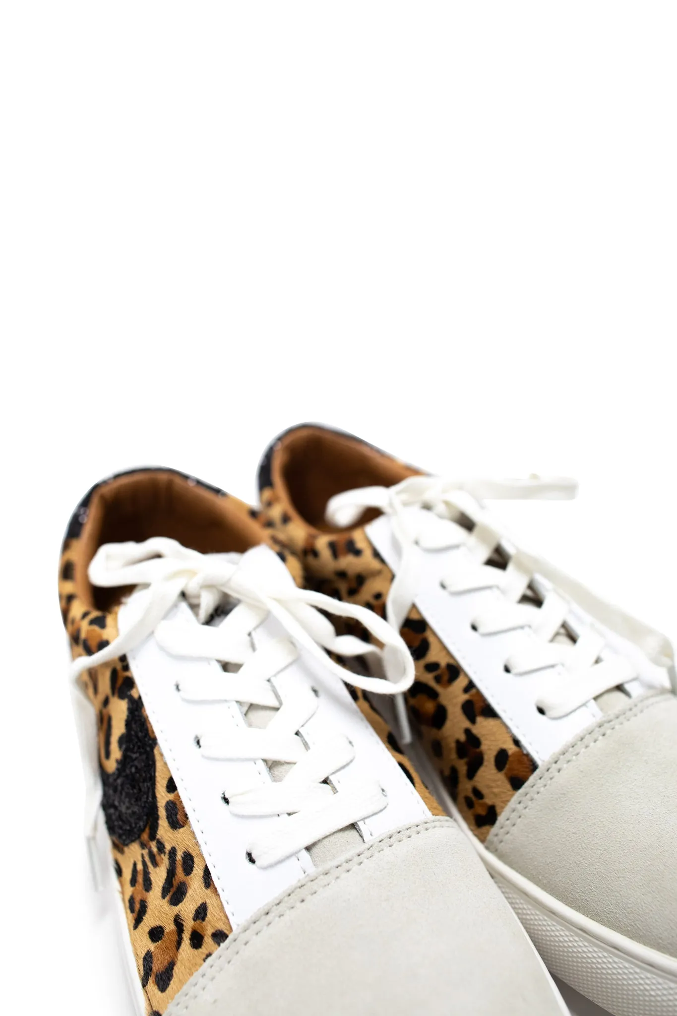 Keystone Cowhide Sneaker in Black and Leopard
