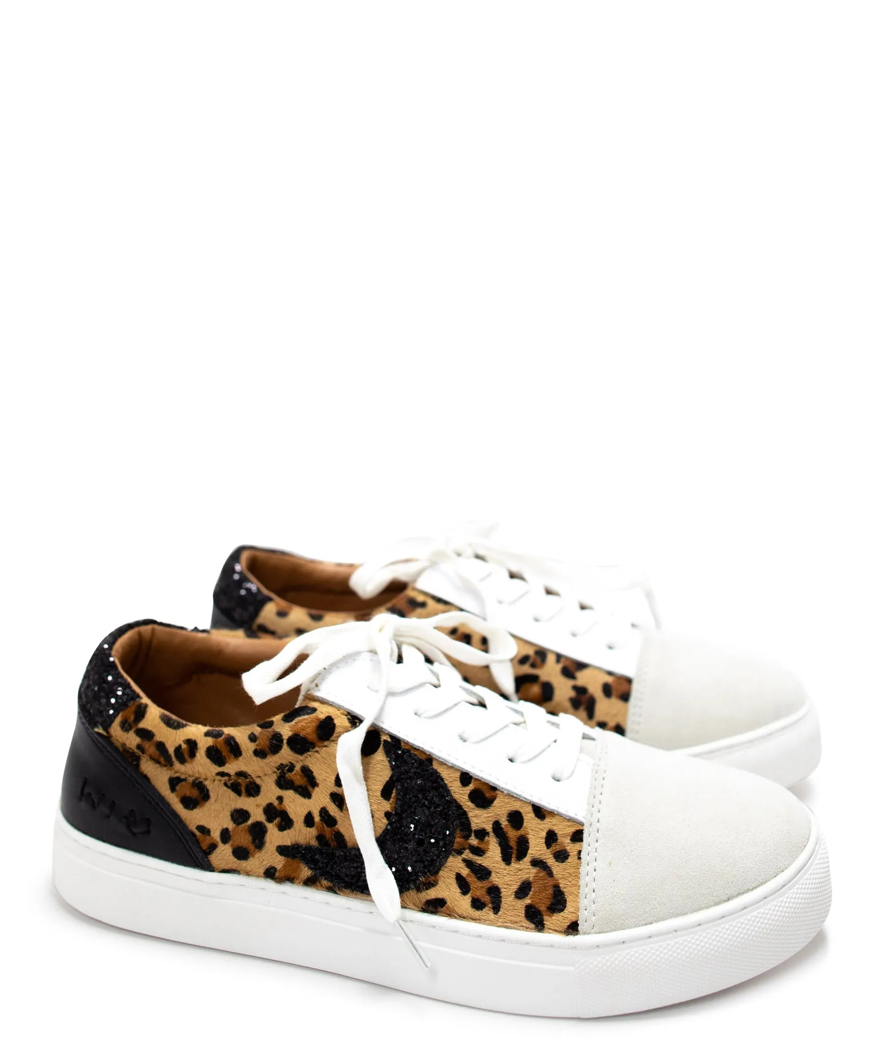 Keystone Cowhide Sneaker in Black and Leopard