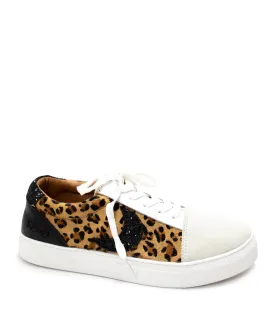 Keystone Cowhide Sneaker in Black and Leopard
