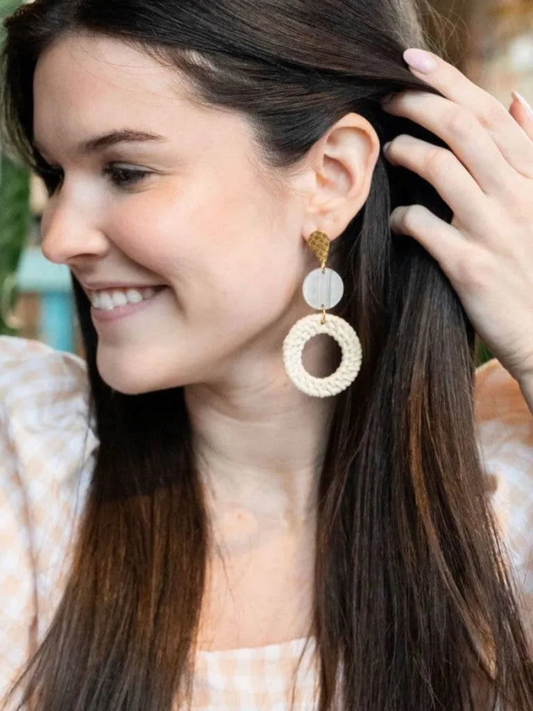 Lana Earrings - Light Rattan