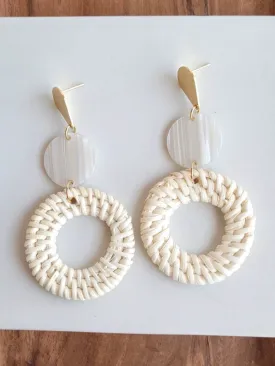 Lana Earrings - Light Rattan