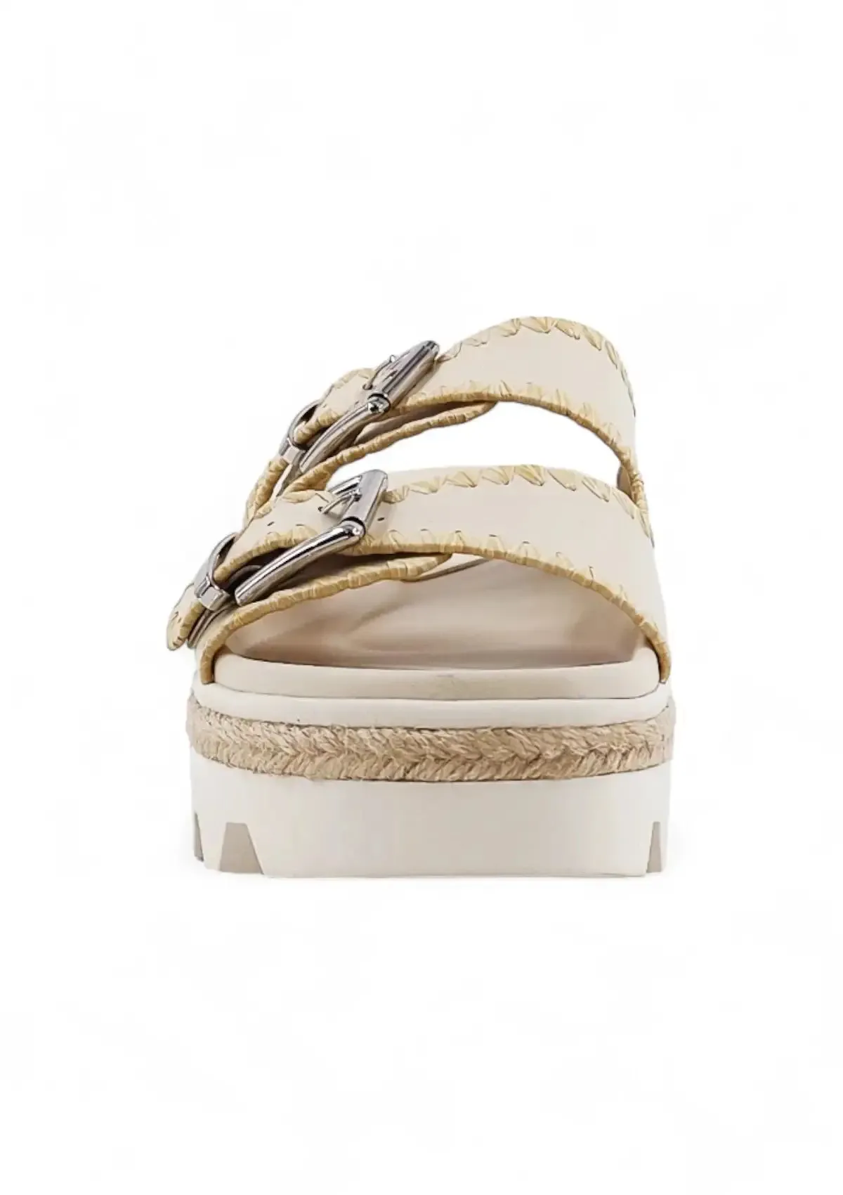 Laura 2-Buckle Sandal - Bone