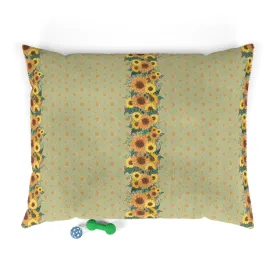 Luxury Pet Bed, feather soft fleece, Sunflowers