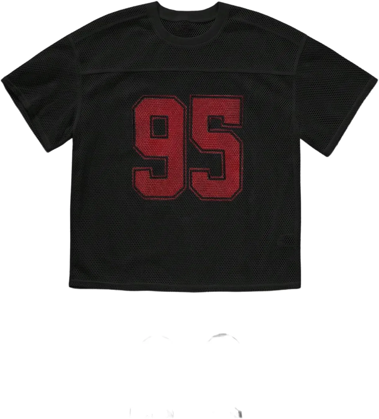 Men's Number Print Jersey Shirt Crew Neck Short Sleeve Mesh Tee Tops Casual Football Jersey Shirts