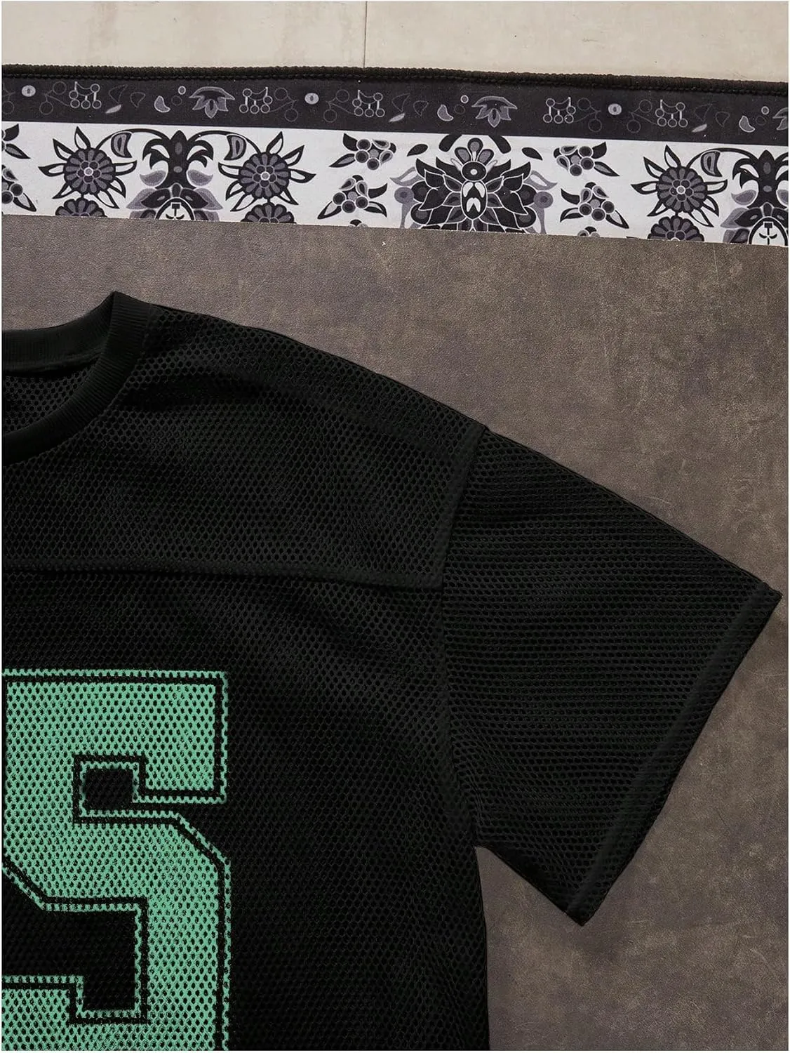 Men's Number Print Jersey Shirt Crew Neck Short Sleeve Mesh Tee Tops Casual Football Jersey Shirts