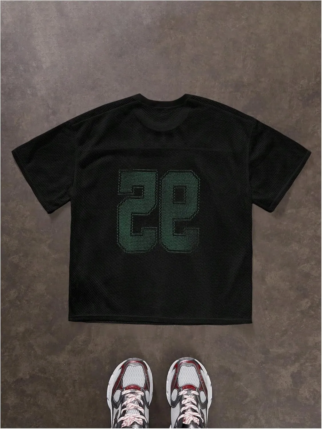 Men's Number Print Jersey Shirt Crew Neck Short Sleeve Mesh Tee Tops Casual Football Jersey Shirts