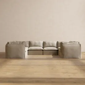 Modular Performance 8-Seater U-Sectional in Dune | Relaxed Blend
