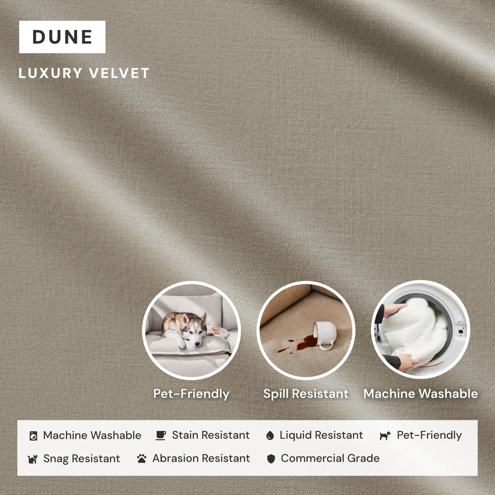 Modular Performance 8-Seater U-Sectional in Dune | Relaxed Blend