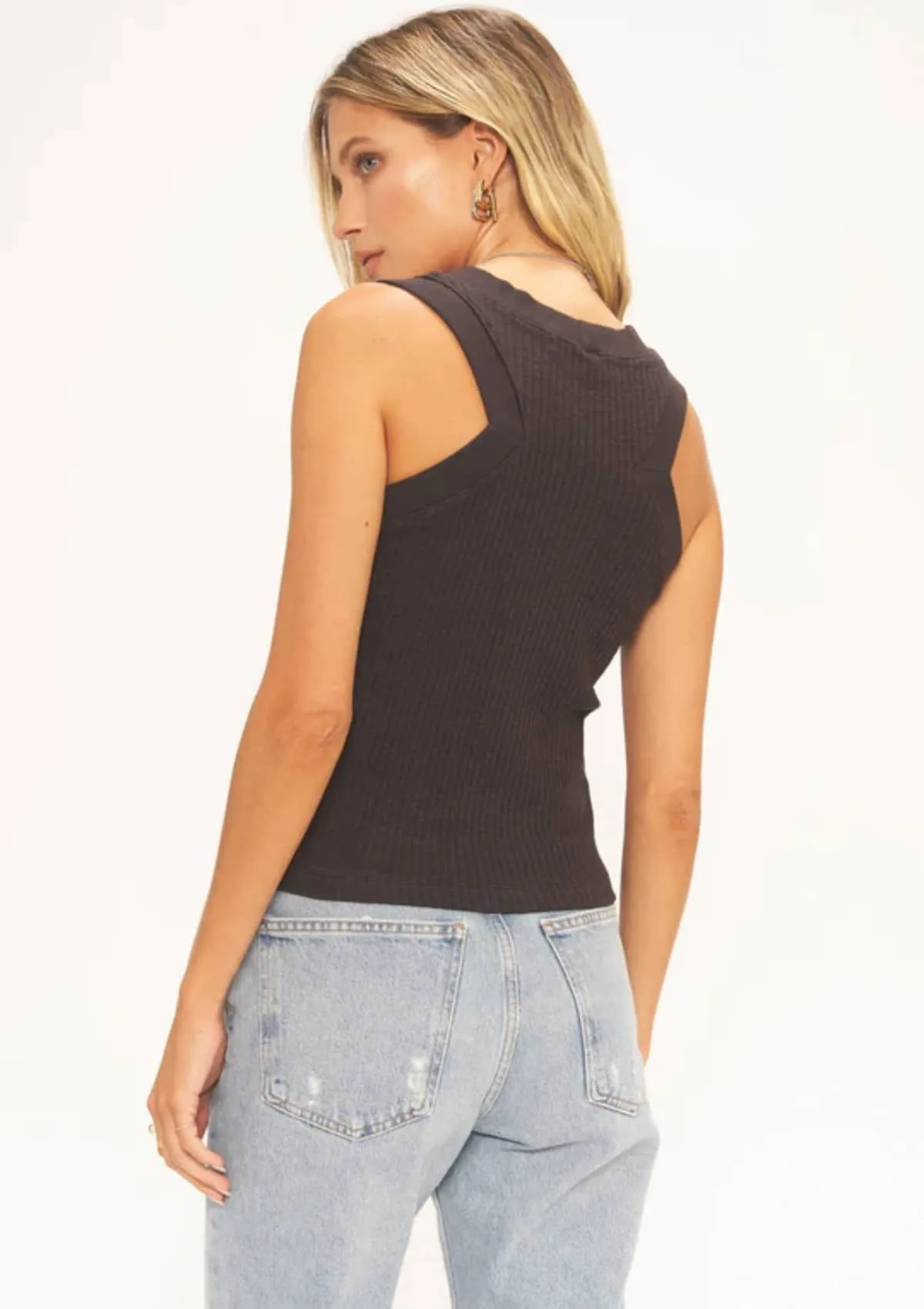 Player Racerback Rib Tank - Black