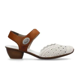 Rieker Mirjam 43703-60 Heeled Sandal (Women) - Cream/Cayenne