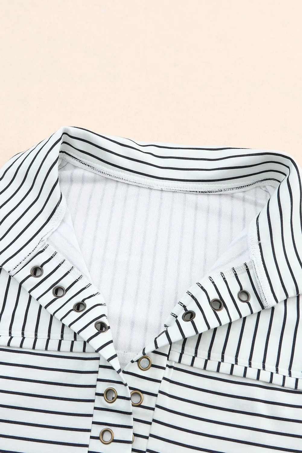 Scarlett Striped Lightweight Riveted Sweatshirt (Ships in 2-3 Weeks)