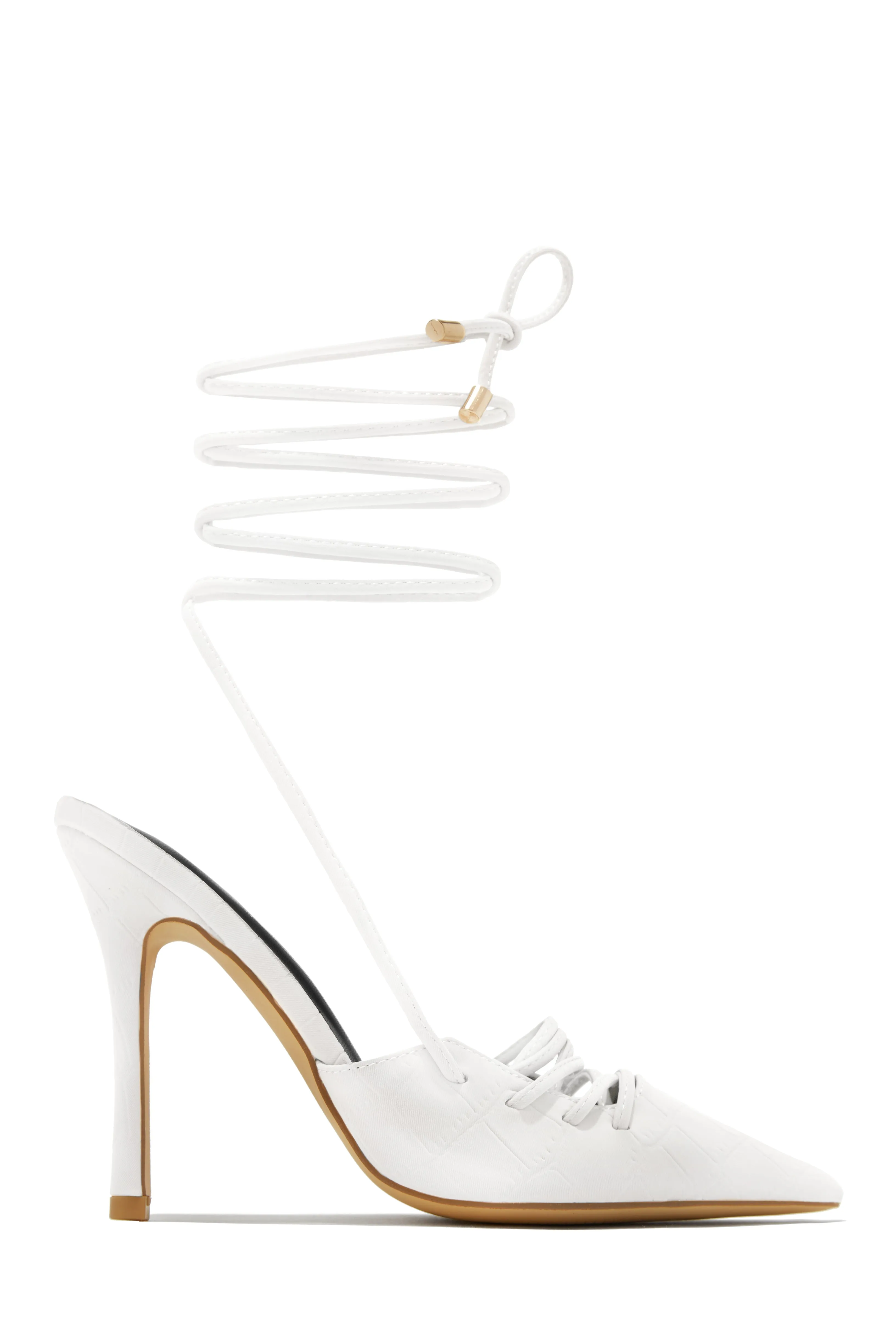 Simone Lace Up High Heel Pumps - Pink
