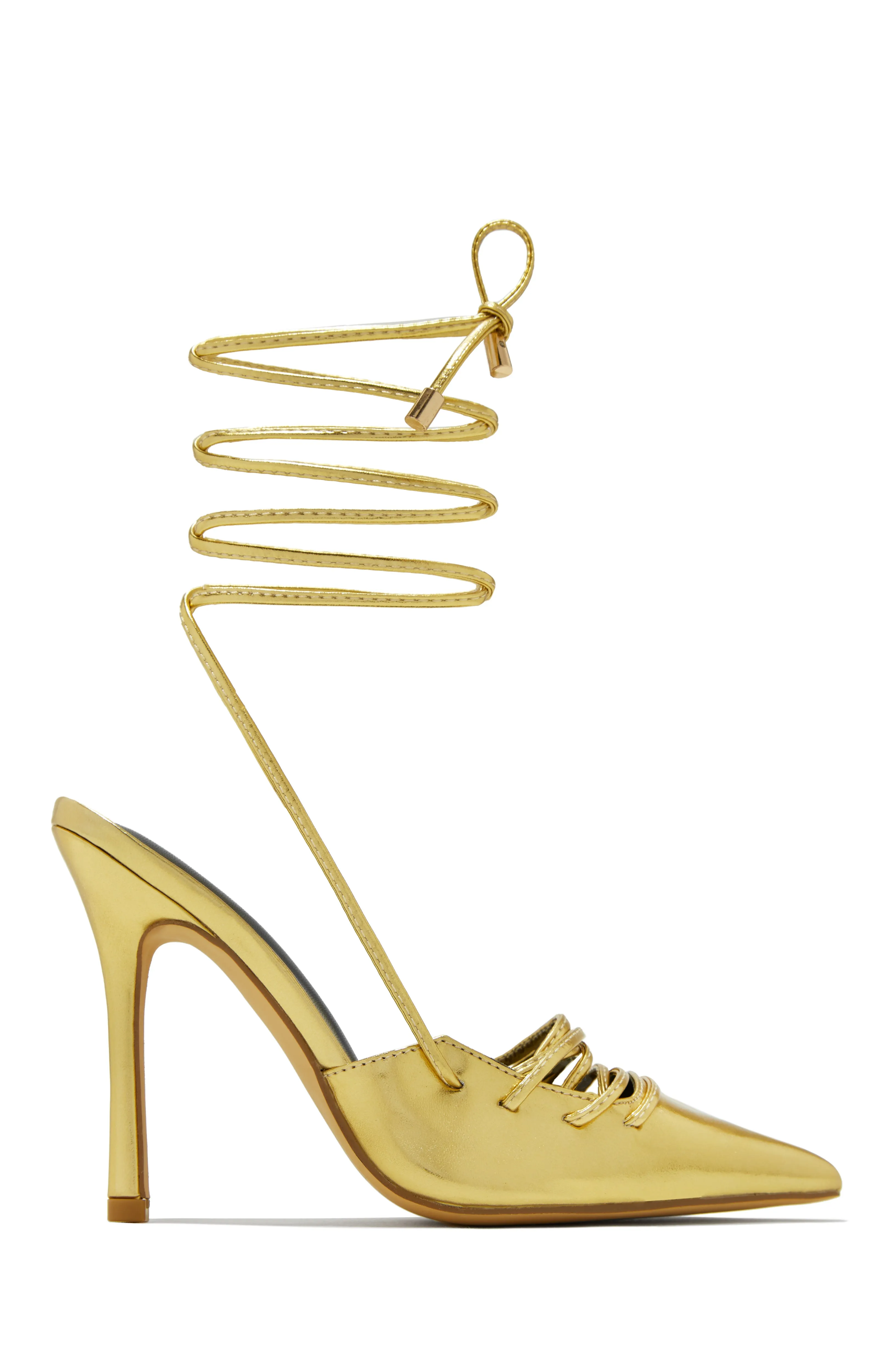 Simone Lace Up High Heel Pumps - Pink