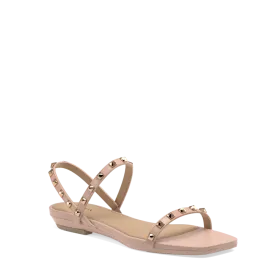 The Slingback Miranda - Taupe Blush Leather Stud-FINAL SALE