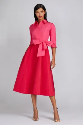 Two Tone Taffeta Shirt Dress