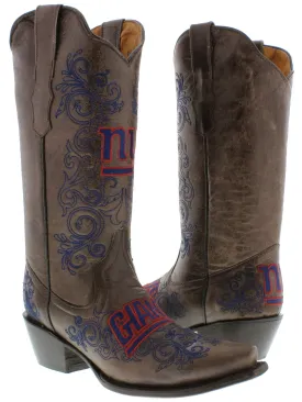 Women's New York Giants NFL Collection Leather Cowboy Boots