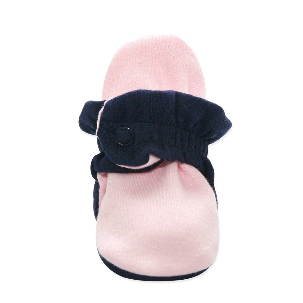 Zutano Organic Cotton Baby Bootie True Navy/Baby Pink - Retired